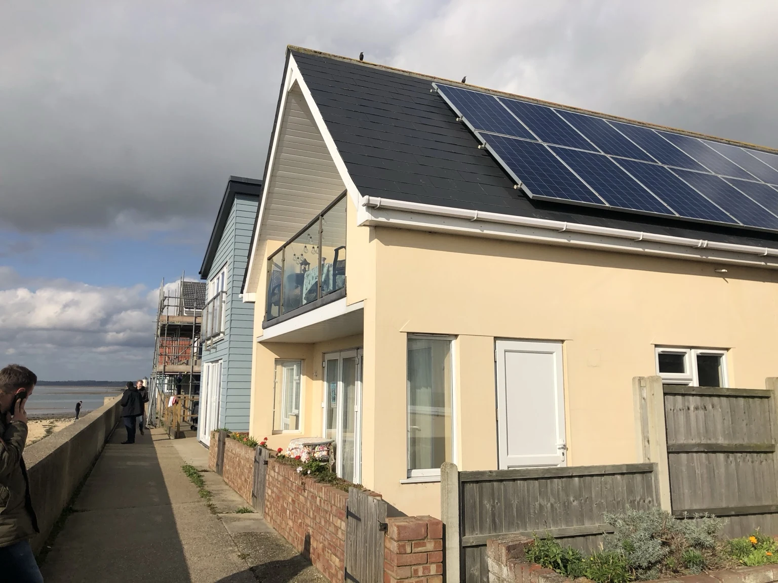 Solar panels on a coastal home from WorkWork’s project photographs